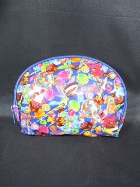 Vintage Lisa Frank Polyvinyl Zipper Pouch Makeup Bag Candy Design